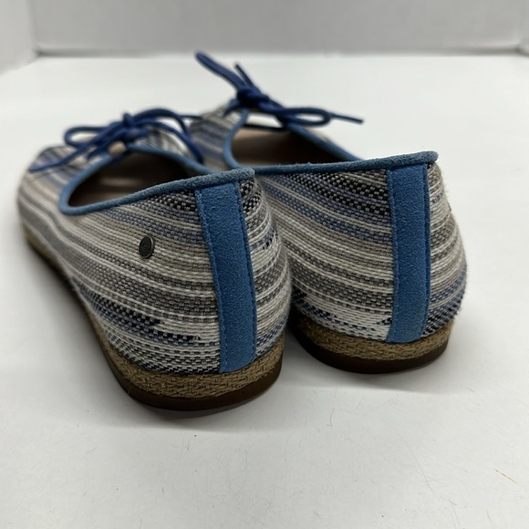 Ugg Marleigh Serape Ballet Flat Shoes Open Toe Espadrilles Bow Blue Striped 7.5 - Picture 4 of 9